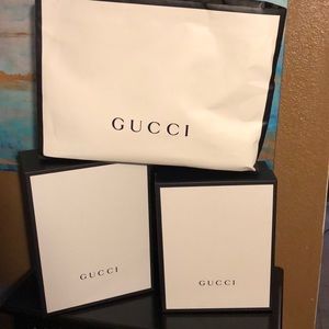 Gucci garment boxes and shipping bag